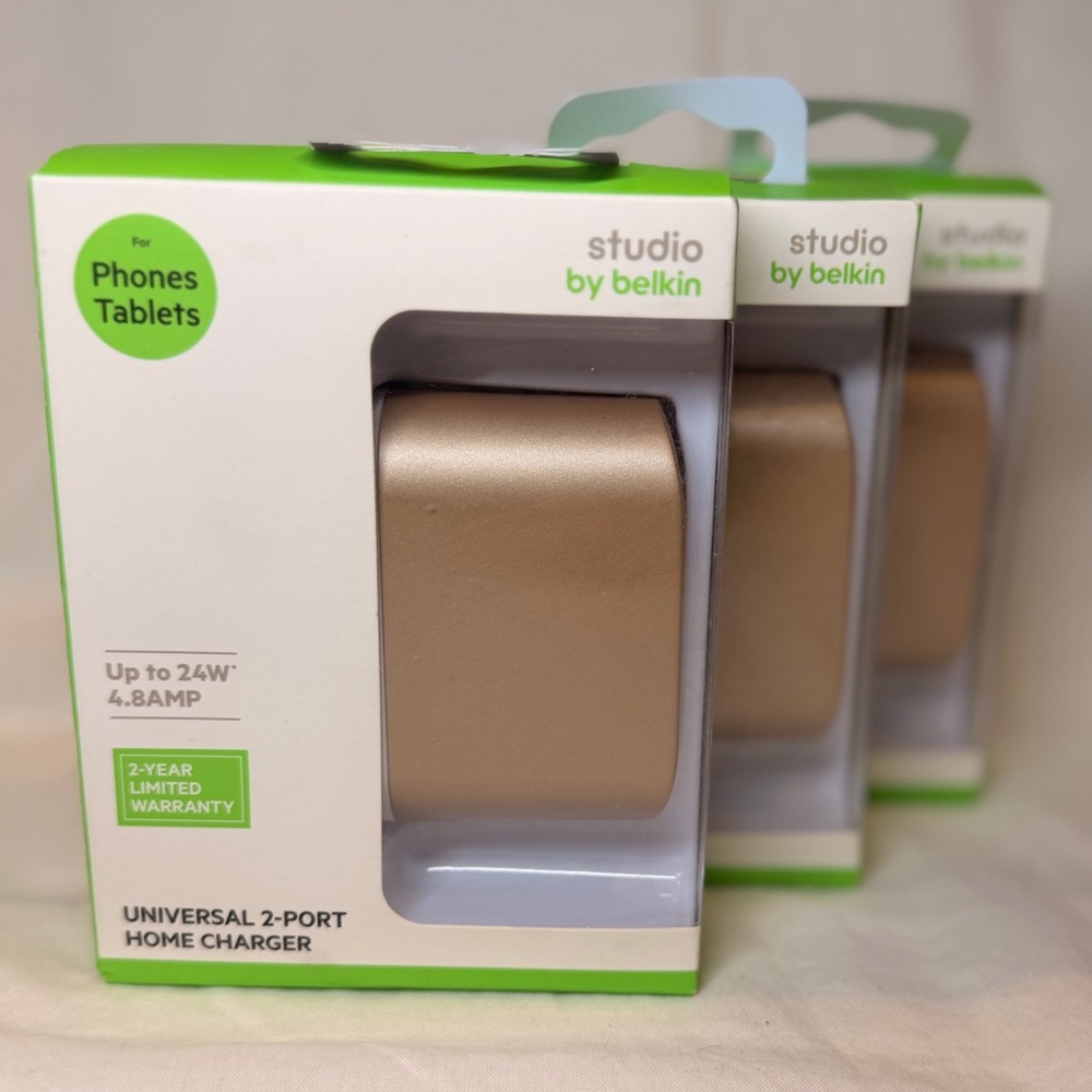 Belkin Studio Gold Dual-Port Charger (3-pack!)